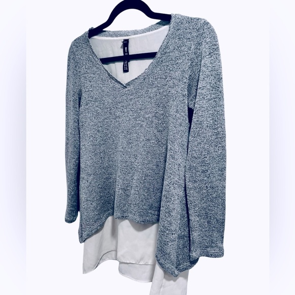 Design Lab Long Sleeve Layered Sweater Top XS - Picture 4 of 5